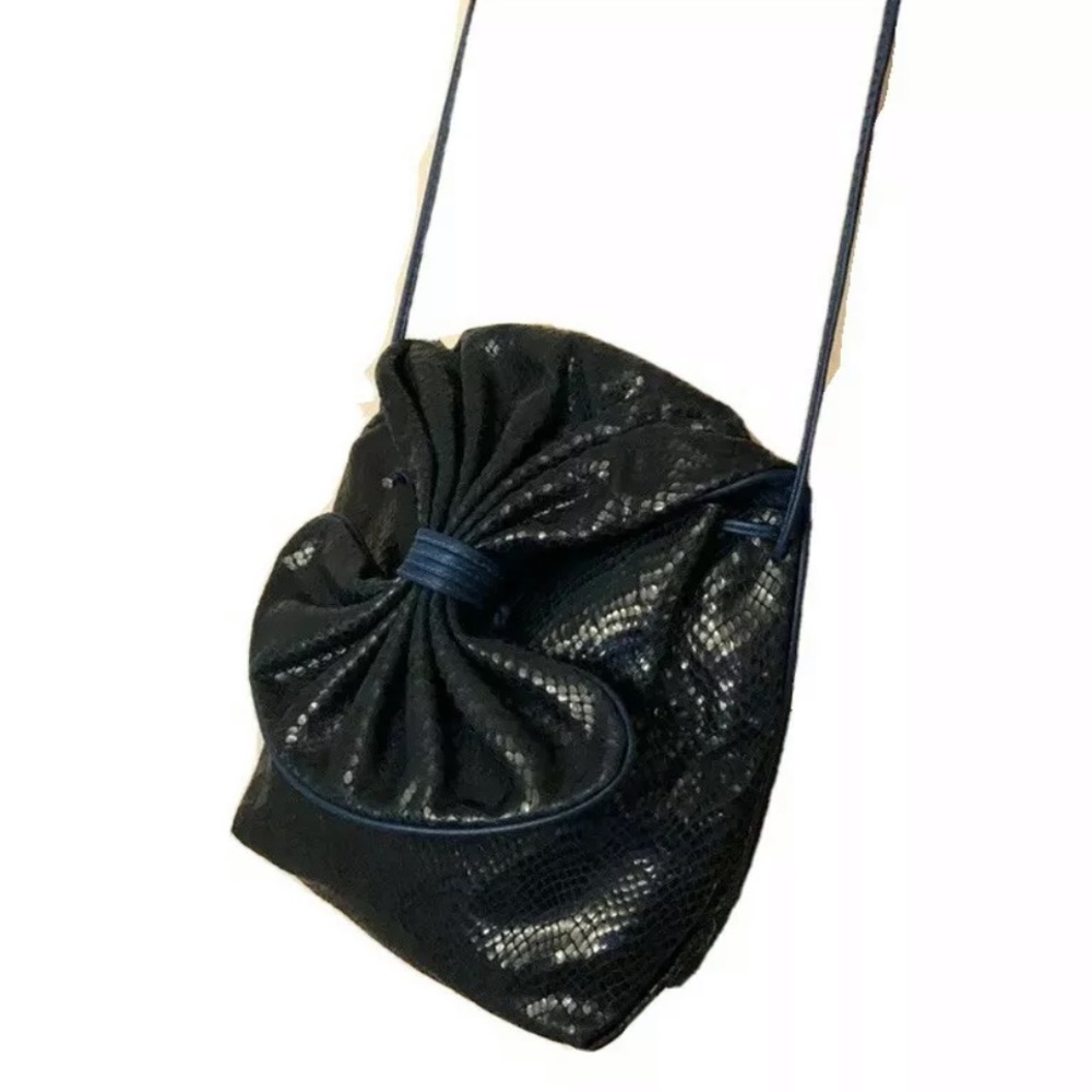 paola del lungo Snakeskin Leather Crossbody Bag